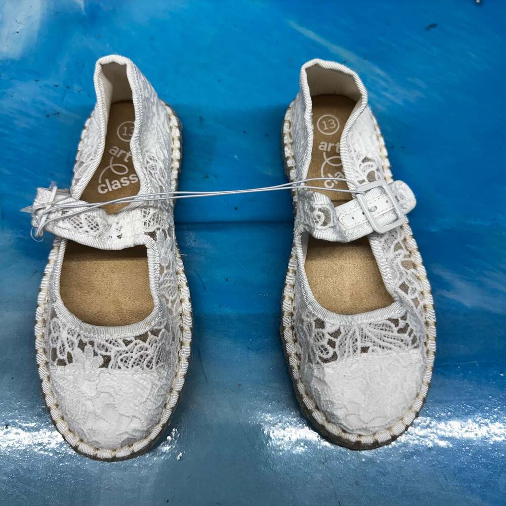 Cat & Jack Shoes Girls Size 13 Madeline Espadrille Lace Mary Jane Flats New